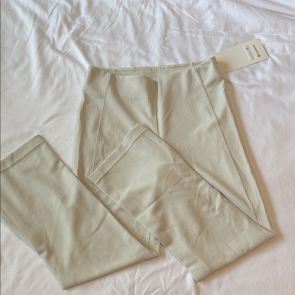 Lululemon Athletica Cream Ribbed Pants
